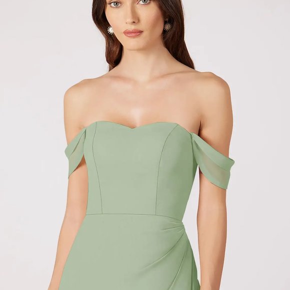 NWT | Azazie "Jordyn" Bridesmaids Dress (Dusty Sage) - Picture 5 of 12